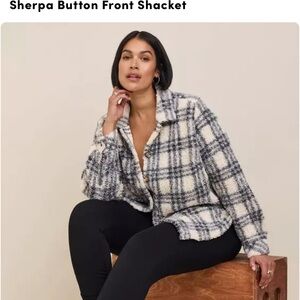 Torrid Black and White Sherpa Jacket